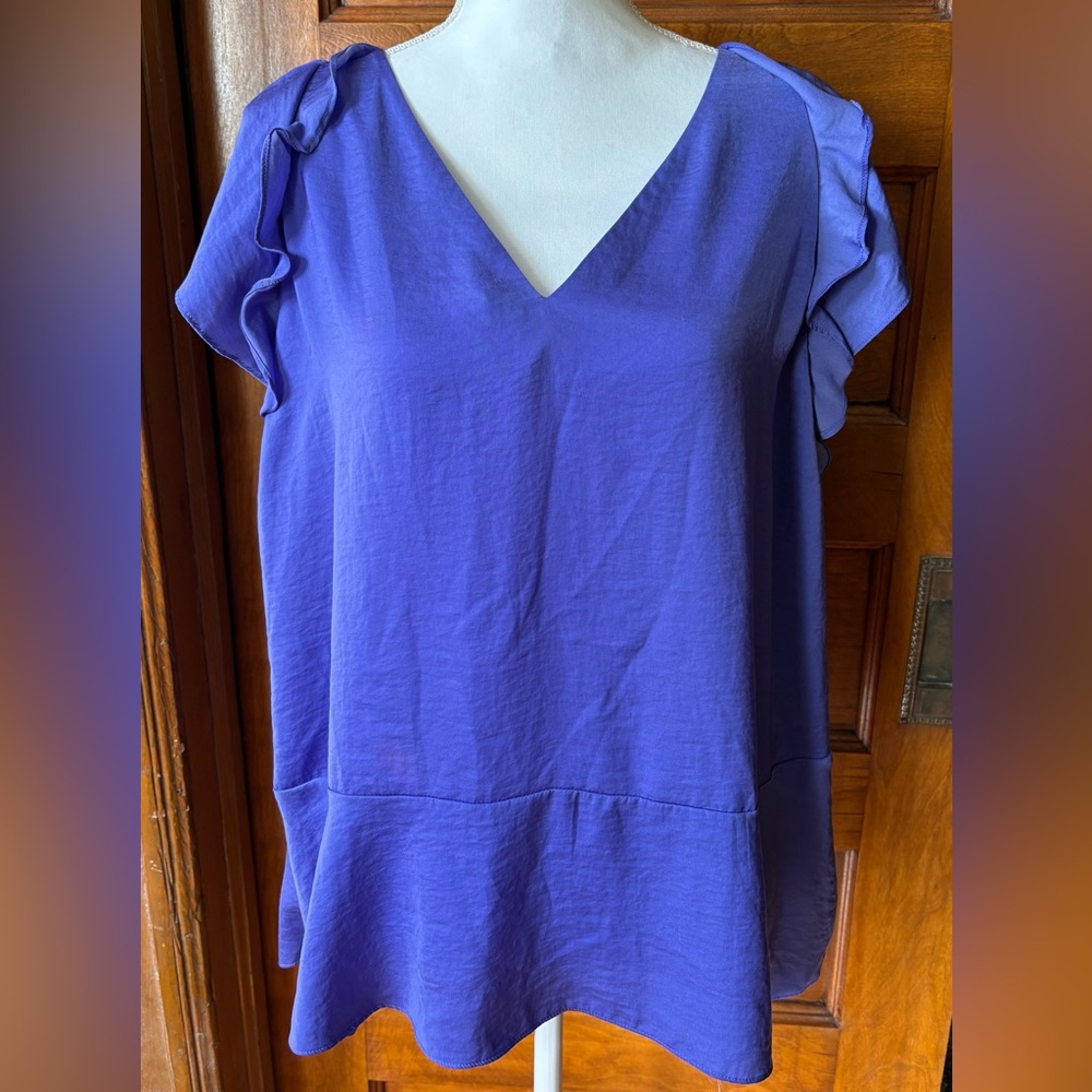 MICHAEL Michael Kors Ruffle-Shoulder Peplum Top
